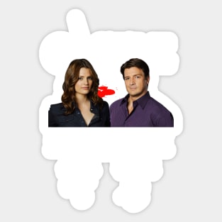 Castle, 10th, Anniversary, 2009, 2019, Stana, Katic, Kate, Beckett, Nathan, Fillion, Richard Sticker